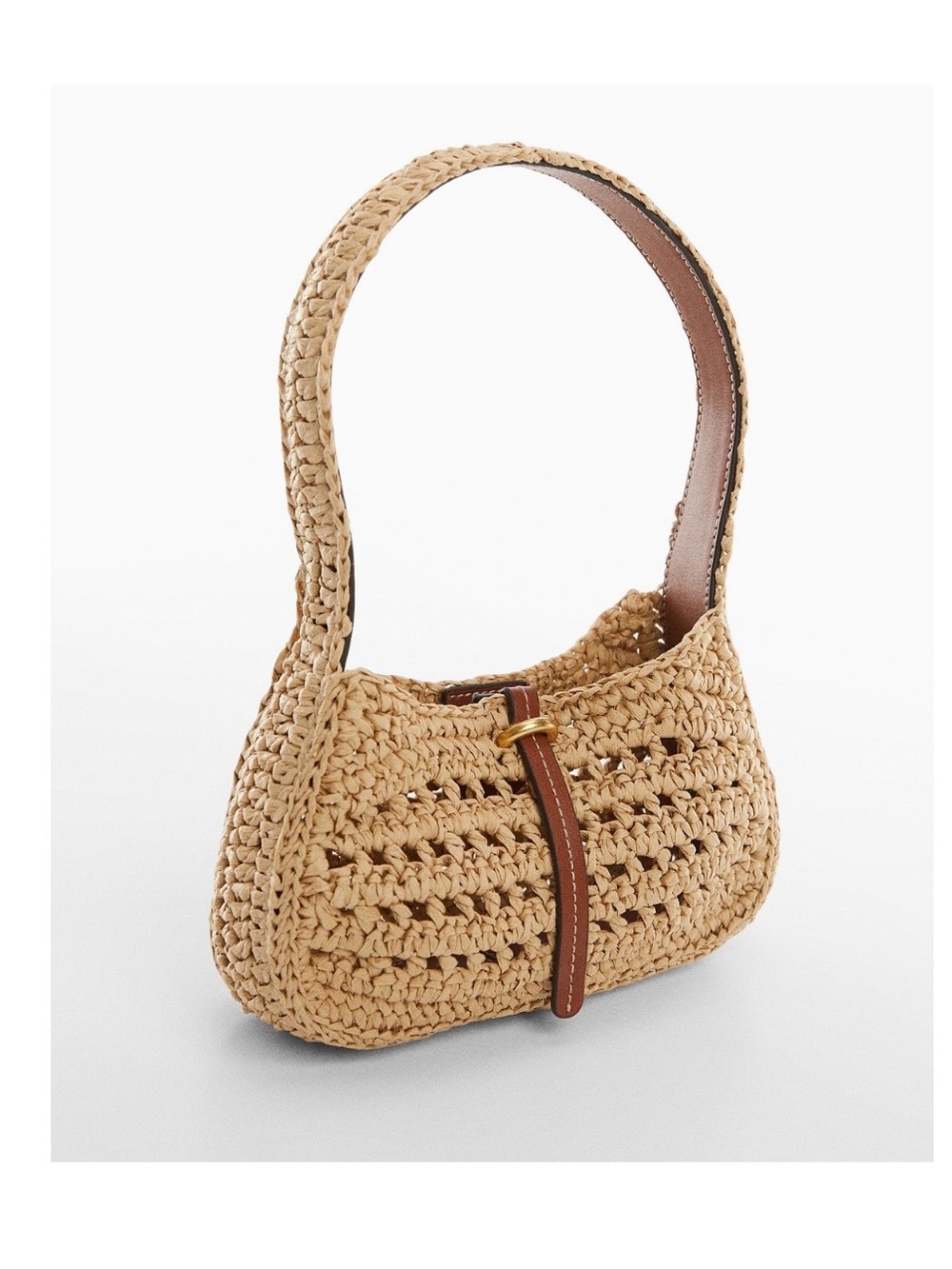 Mango Woven Straw Shoulder Bag in Natural - Picture 2 of 7